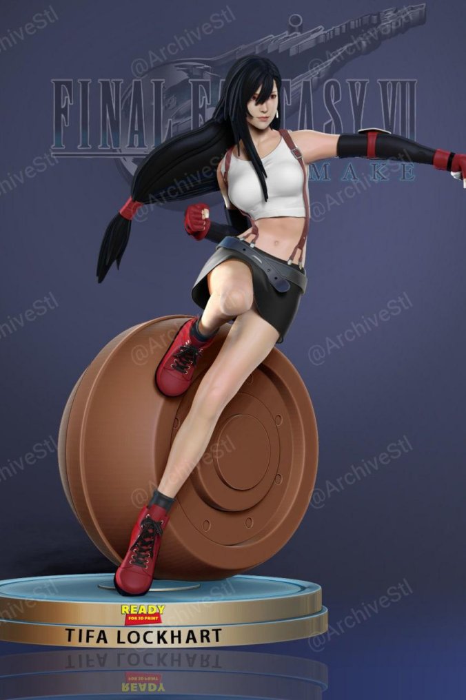 最终幻想 VII 蒂法 (Tifa Running) 3D打印图纸